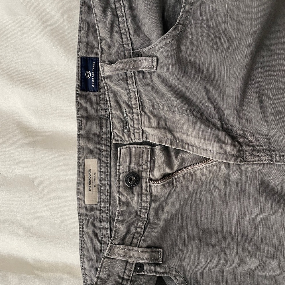 AG Men's Slim Linen Jeans in Gray